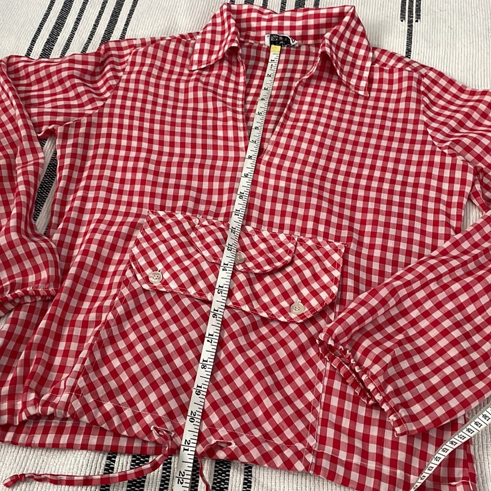 Vintage red gingham blouse - Picture 3 of 4
